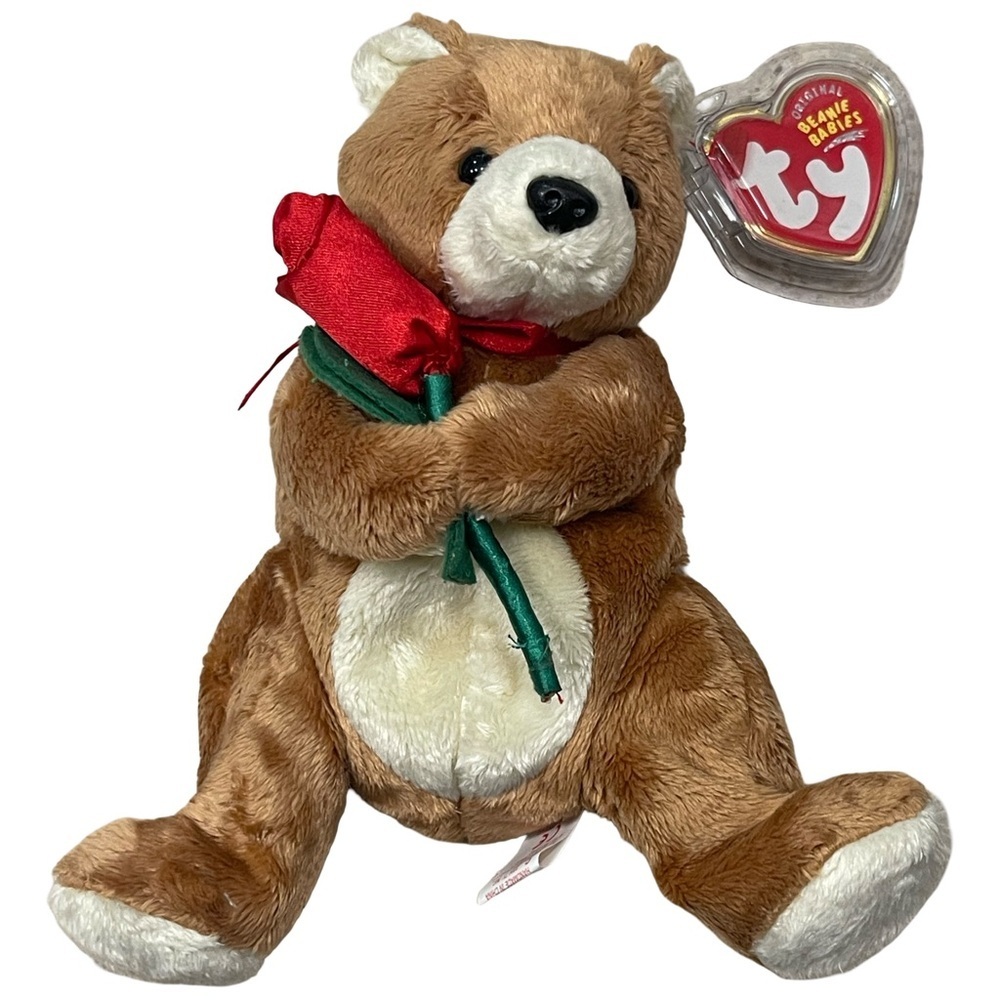 Ty Beanie Baby Always - 2004 MWMT, Bear holding flower!